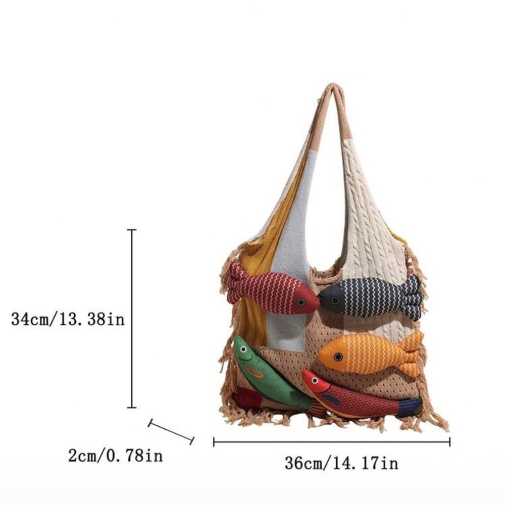 Crochet Bag with Fishes - Picture 4 of 4